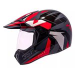 Capacete Bieffe 3 Sport Com Viseira Cristal 30th React Cinza Vermelho