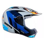 Capacete Bieffe 3 Sport Com Viseira Cristal 30th React Azul