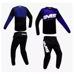 Conjunto Ims Mx Active Trilha Motocross Off Road Preto Azul