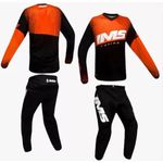 Conjunto Ims Mx Active Trilha Motocross Off Road Preto Laranja