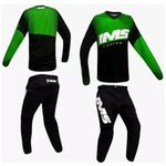 Conjunto Ims Mx Active Trilha Motocross Off Road Preto Verde