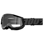Óculos 100% Strata 2 Preto Transparente Motocross Off Road Trilha