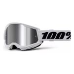 Óculos Off Road 100% Strata 2 Espelhado Motocross Branco Espelhado
