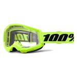 Óculos 100% Strata 2 Transparente Amarelo Fluor Off Road Trilha Motocross