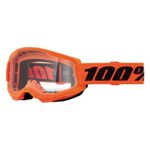Óculos 100% Strata 2 Transparente Laranja Motocross Trilha Off Road