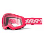 Óculos 100% Strata 2 Pink Transparente Motocross Off Road Trilha