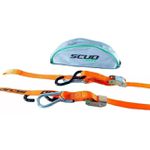 Par Cinta Esticador Pressão Mosquetão 1,70m Scud Original Laranja