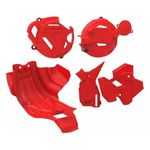 Kit Protetor De Carter Quadro Tampa De Motor Anker Crf250f Vermelho