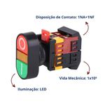 BOTÃO DUPLO LUKMA LIGA/DESLIGA C/LED 220V
