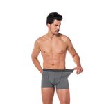 Cueca Boxer Cinza Mescla Microfibra