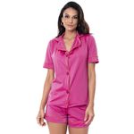 Pijama Homewear Colors Short e Camisa Pink/Laranja