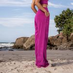 Calça Pantalona Fucsia Glow casual inverno 