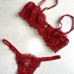 Conjunto lingerie Kate renda vermelho Trituê 