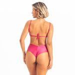 Conj. biquíni aro duplo c/ hot pants Pink