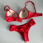 Conjunto lingerie Cecile Vermelho Plissado 