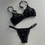 Conjunto lingerie Rebeca renda/tule preto 