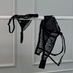 Conjunto lingerie Rebeca renda/tule preto 