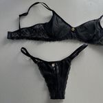 Conjunto lingerie Rebeca renda/tule preto 