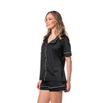 Pijama Homewear Short e Camisa Preto