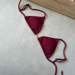 Top Biquíni Cortininha Zion Avulso Textura Cereja Crepono Trituê