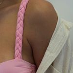 Top balconet Lume rosa ballet trança artesanal Trituê 