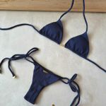 Calcinha fio duplo Acapulco textura marinho Trituê