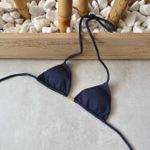 Top Chicago cortininha azul marinho textura Trituê 