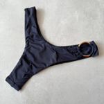 Calcinha Biquíni Alba Avulsa Fio Duplo Argola Banho Ouro Cintura Média Preta Trituê