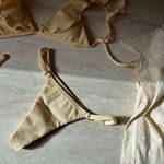 Calcinha Iris avulsa fio textura Baunilha Trituê 