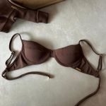 Top Phoenix meia taça alça regulável marrom cacau Trituê