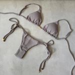 Top Biquíni Cortininha Zion Avulso Textura Cinza Cromo Trituê 