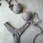 Calcinha avulsa biquíni asa delta fio duplo Texas cinza cromo Trituê