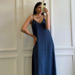 Vestido Munique Linho Azul Marinho Trituê 