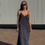 Vestido Munique Linho Azul Petróleo Trituê 