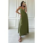 Vestido Munique Linho Verde Militar Trituê 