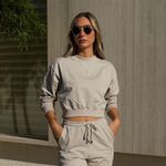 Blusa Carmel moletinho cinza cromo Trituê 