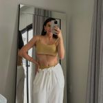 Top Grécia faixa textura dourado com argolas Trituê