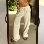 Calça pantalona Francesca linho off white Trituê 