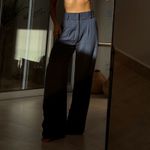 Calça Vicenza pantalona linho com bolsos azul marinho Trituê