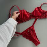 Conjunto lingerie Rebeca renda/tule vermelho