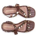 Sandalia Maisa Tachas Croco Marrom