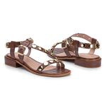 Sandalia Maisa Tachas Croco Marrom