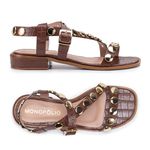 Sandalia Maisa Tachas Croco Marrom