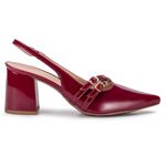 Scarpin Slingback Monopólio Lavy Verniz Marsala 