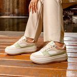 Tênis Feminino Confortável Mari Branco Off Menta