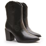 Bota Western Em Couro Preto