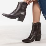 Bota Western Lya Em Couro Café