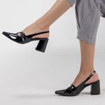 Scarpin Slingback Monopólio Lavy Verniz Preto
