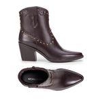 Bota Western Lya Em Couro Café