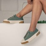 Tênis Feminino Casual em Lona Brida Monopolio Green